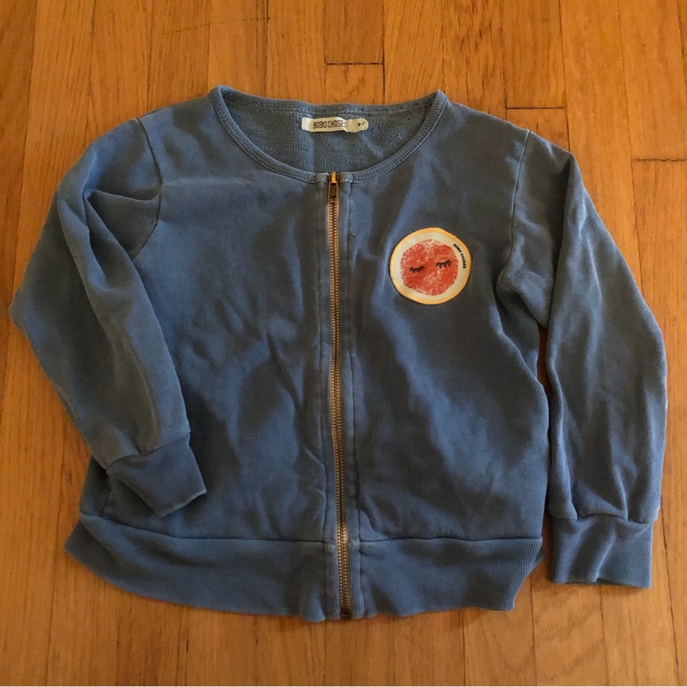 Bobo Choses Zip Fleece Cardigan Sweatshirt size 6-7